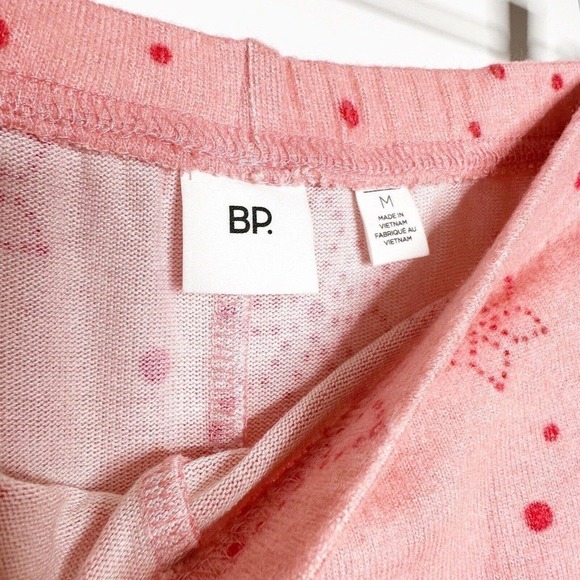 NWOT BP Print Brushed Knit Pajama Set Beauty Snowflake Dots Women's Pink Size M - Picture 7 of 7